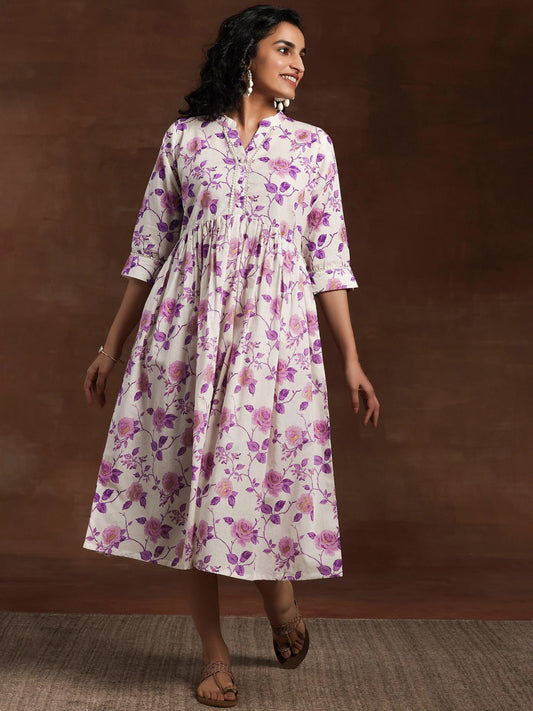 BHAYLI'S SILK MIST FLORAL DRESS