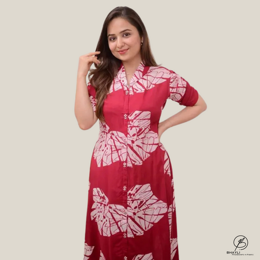 Bhayli's Floral Breeze A-Line Kurta