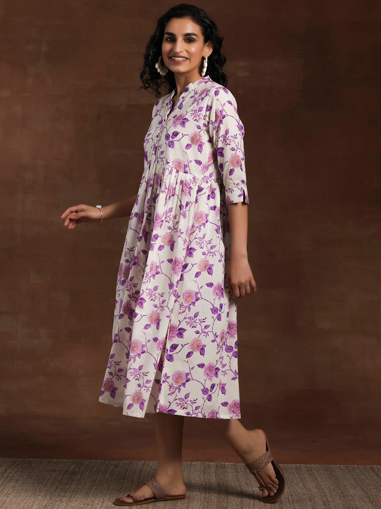 BHAYLI'S SILK MIST FLORAL DRESS