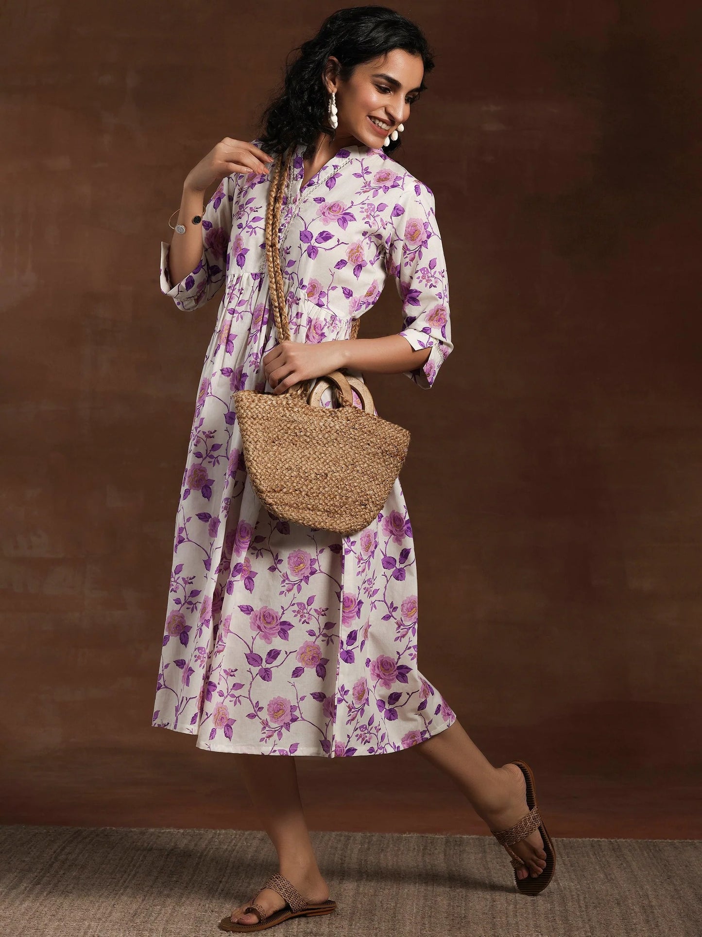 BHAYLI'S SILK MIST FLORAL DRESS