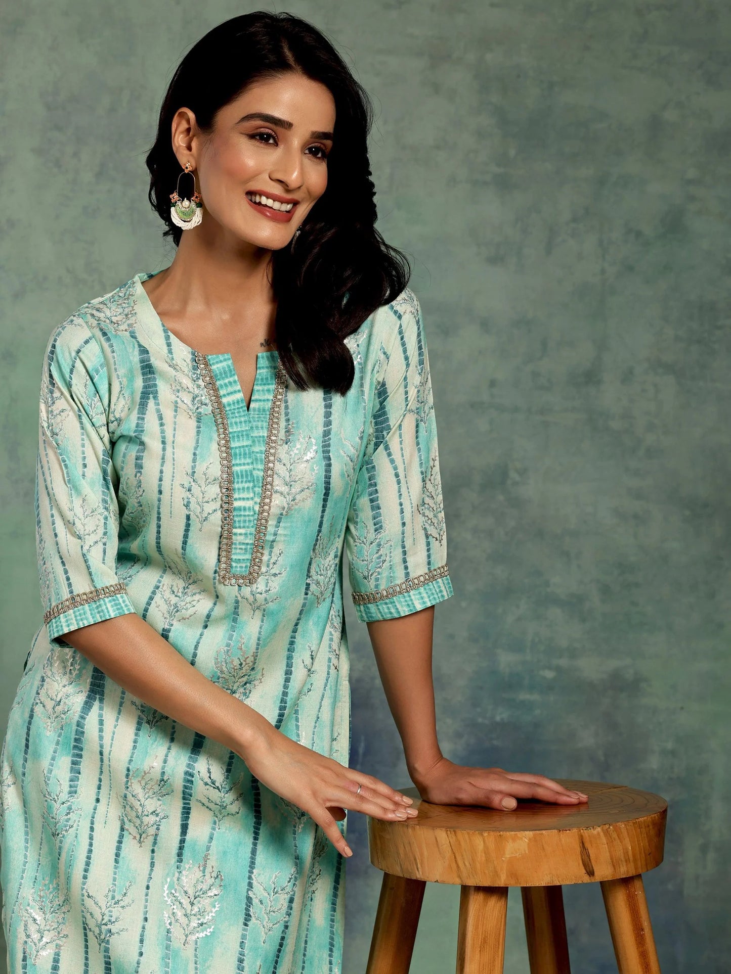 BHAYLI'S COASTAL CHARM PRINTED KURTA SET